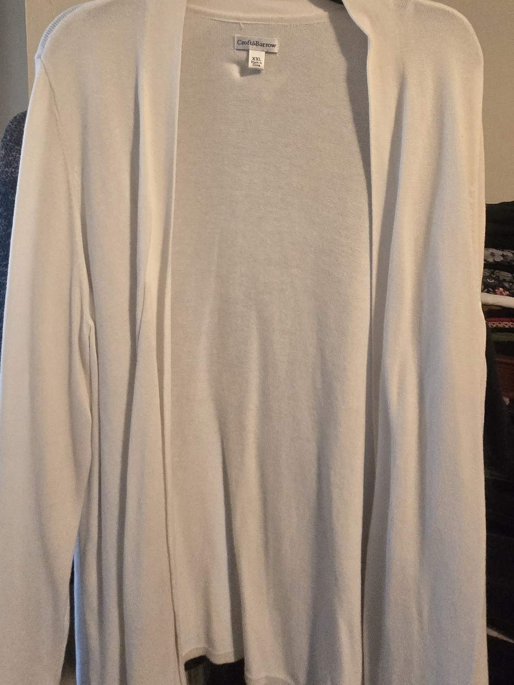 croft & barrow Cream Open-Front Cardigan